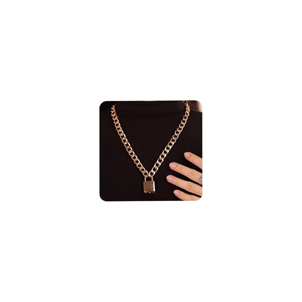 アクセサリー imai Padlock Necklace Amazon.com: Aimimier Punk Cuban Padlock Gold Chain Necklace